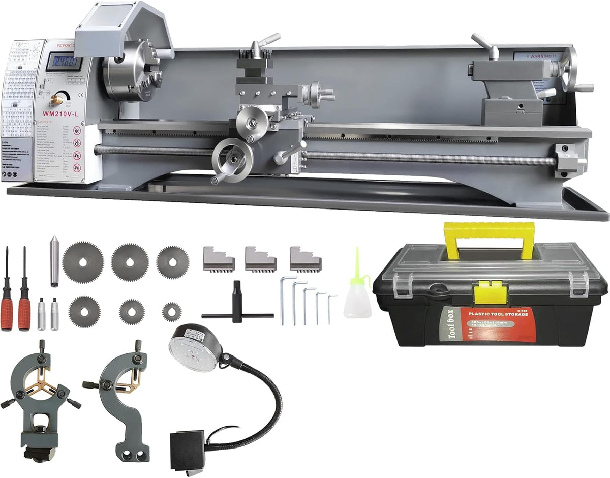 8.3'' x 29.5'' Precision Benchtop Metal Lathe with Tool Box U612352