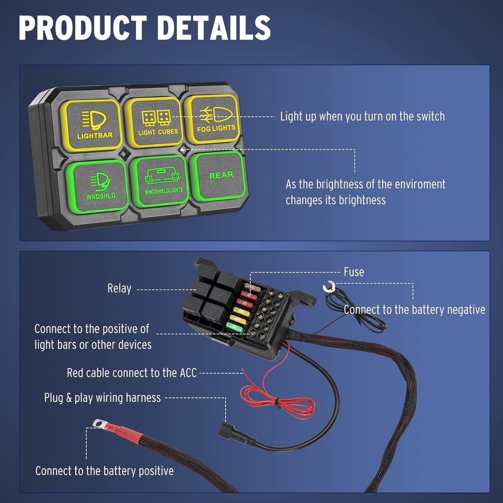 6 Gang LED Switch Panel W55568