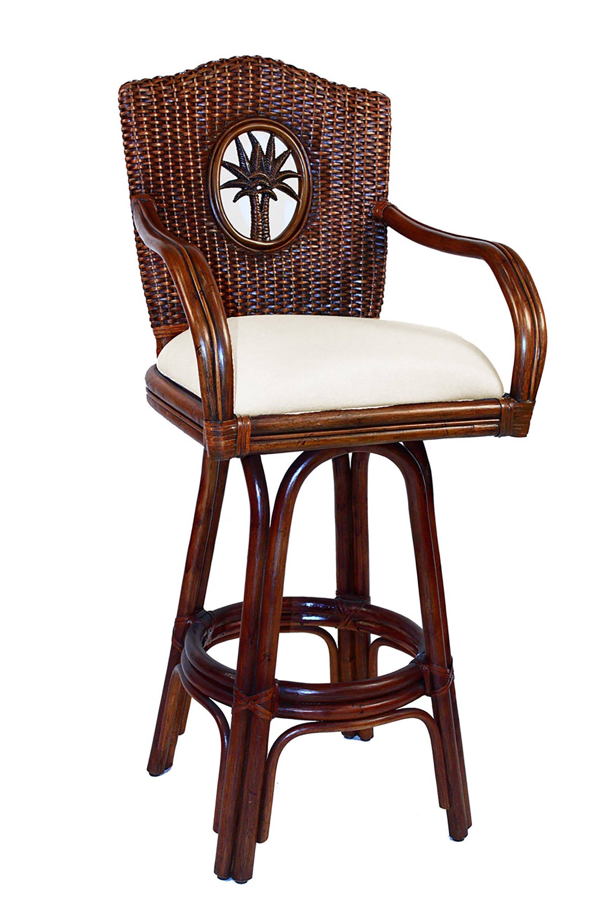 Swivel Rattan & Wicker Counterstool Y9378