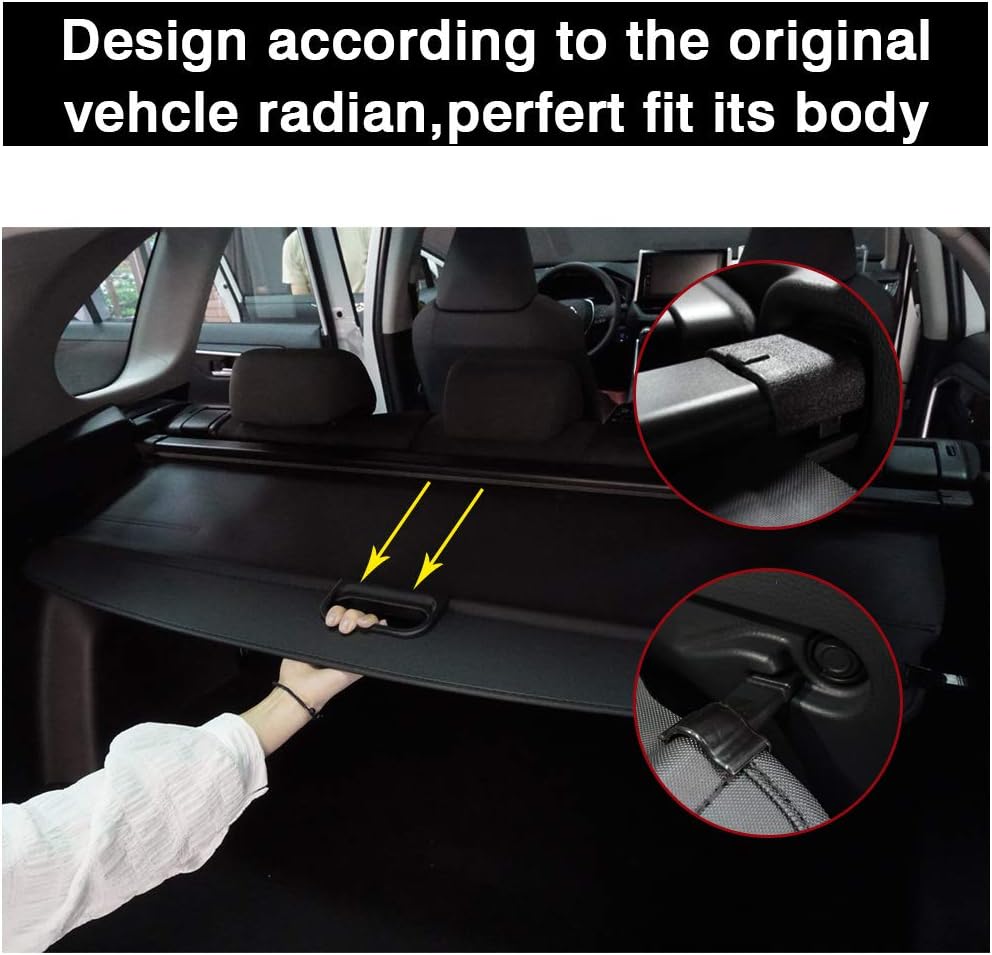 Black Retractable Rear Trunk Cargo Cover Z3696