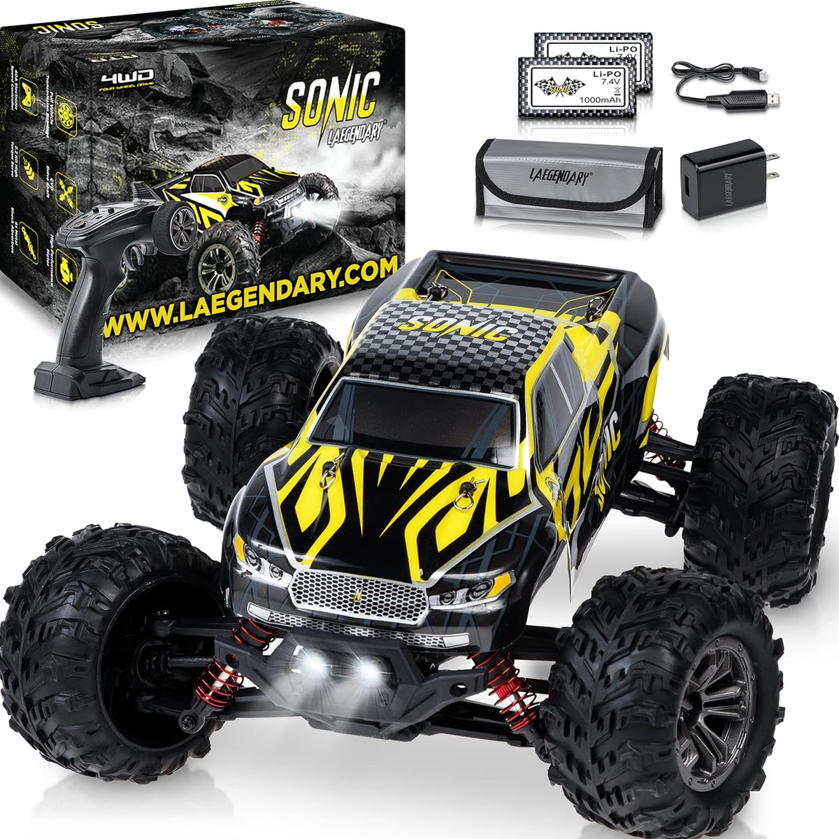 4x4 Offroad Monster Truck Remote Control Car, 1:16 Scale, Brushed, Waterproof K855762