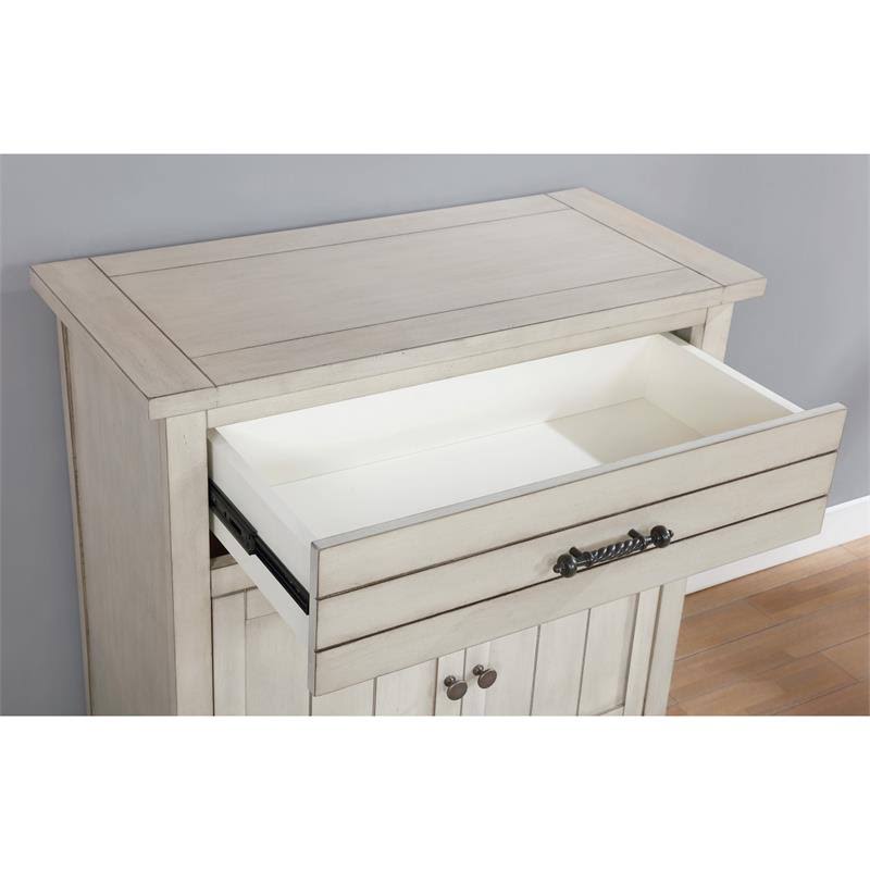 Antique White 1-Drawer Wood Hallway Cabinet Q681606