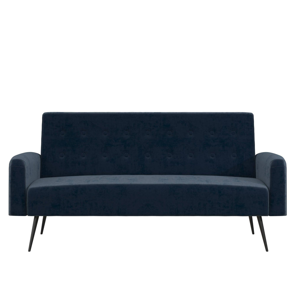 Ivory Velvet Convertible Sofa Bed Futon J975