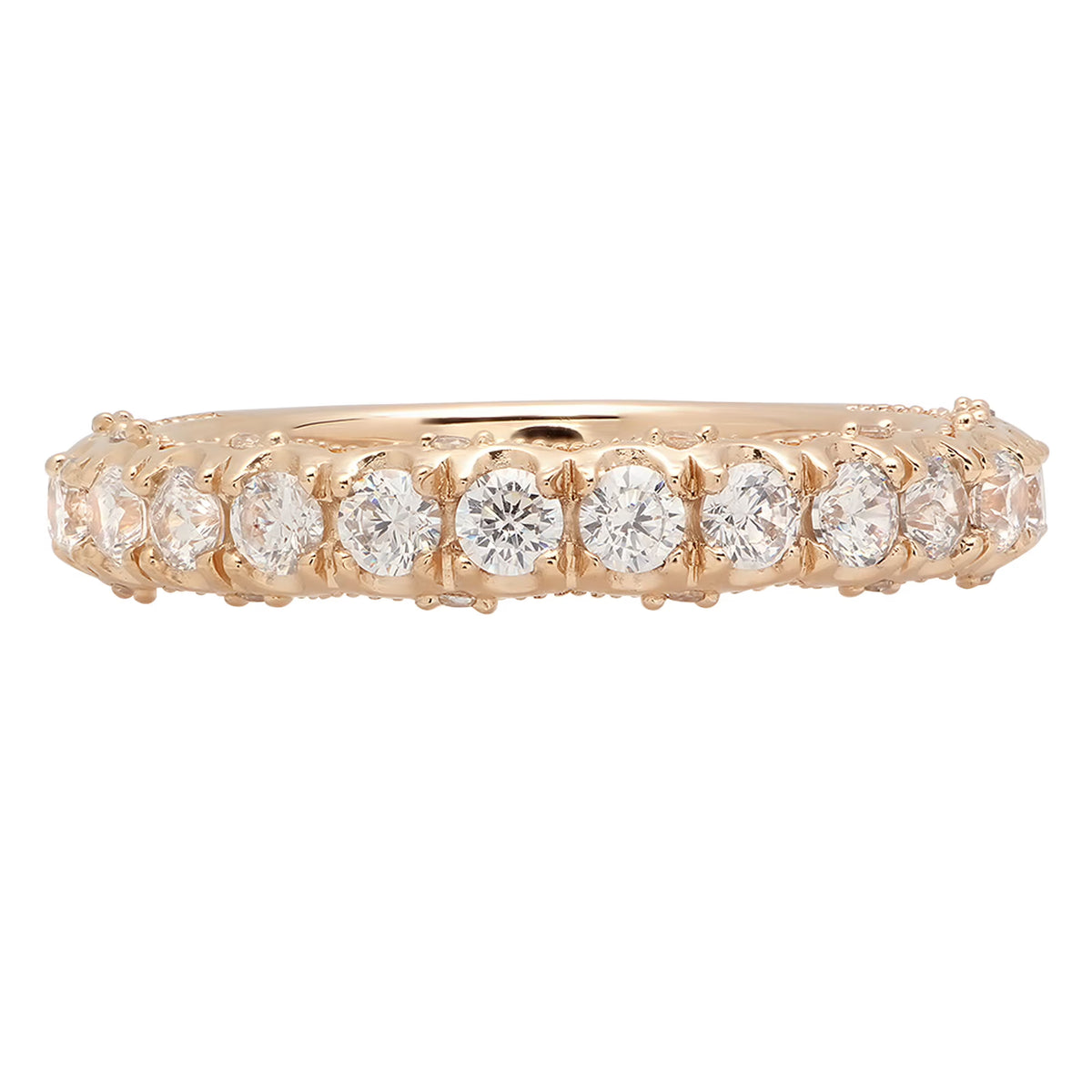 18K Yellow Gold Eternity Engagement Ring with Genuine Cultured Diamond H335