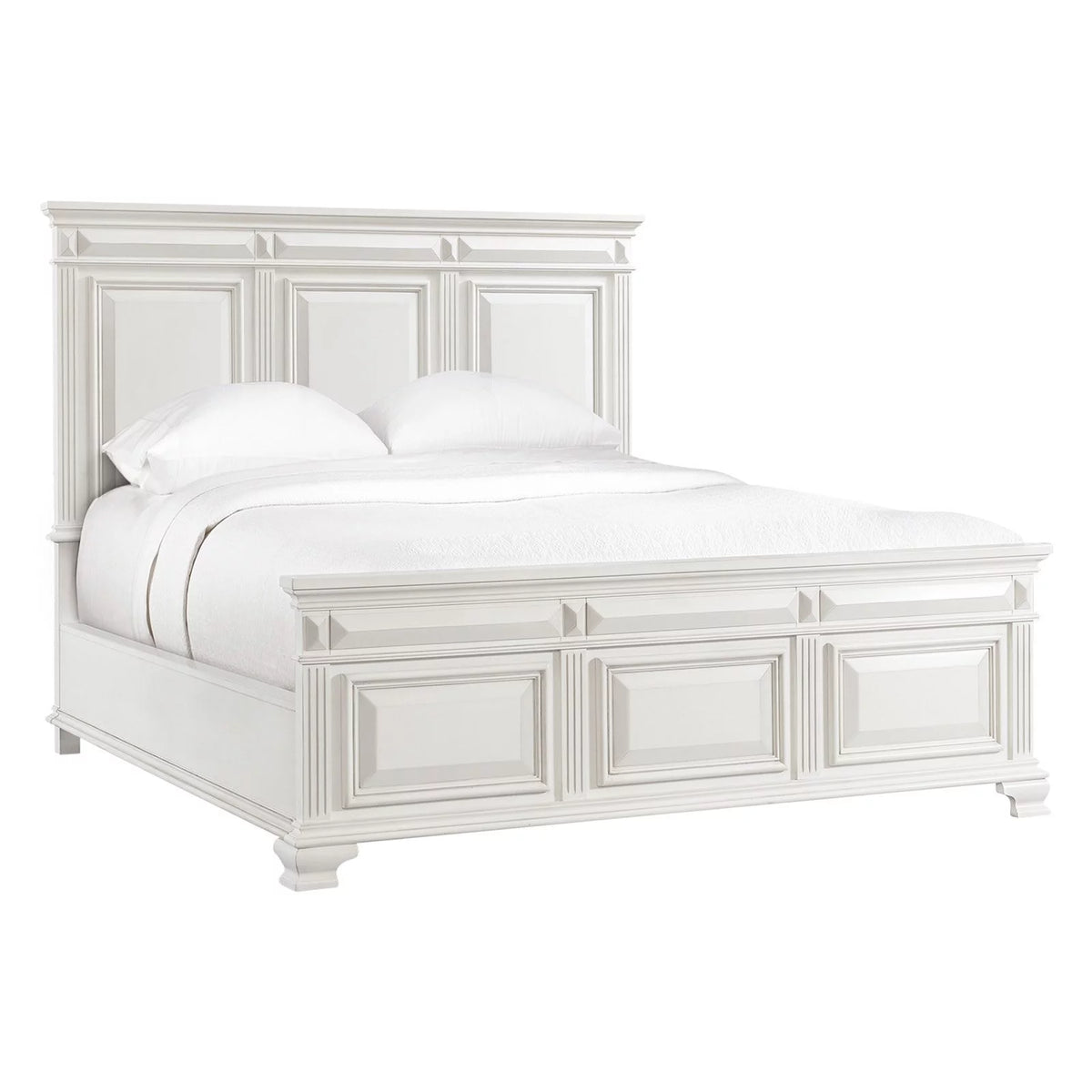 King Panel Bed in White U56370