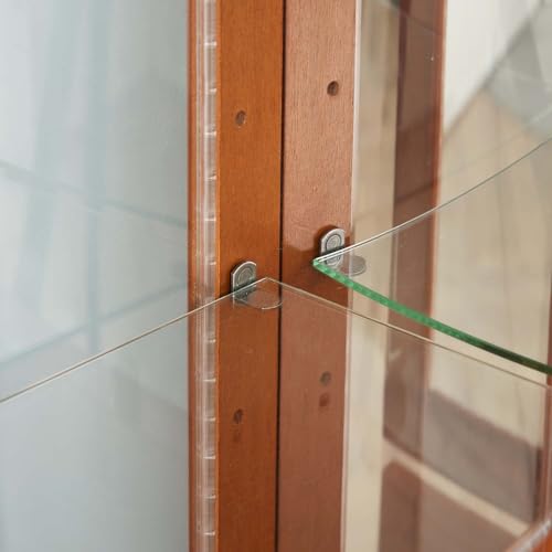 Cherry Wood Curio Cabinet with Tempered Glass Doors Z222066