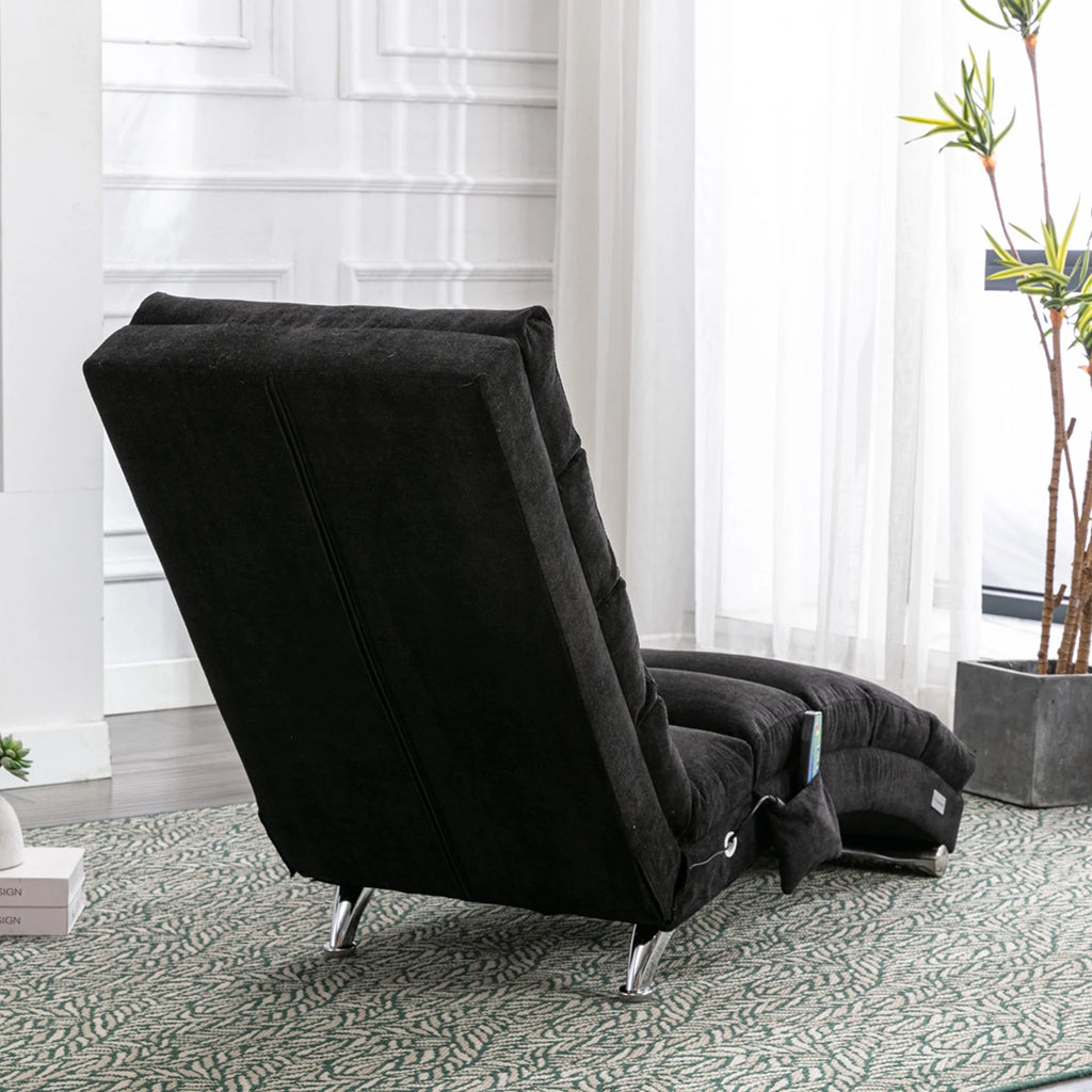 Black Linen Electric Massage Recliner Chair B5900
