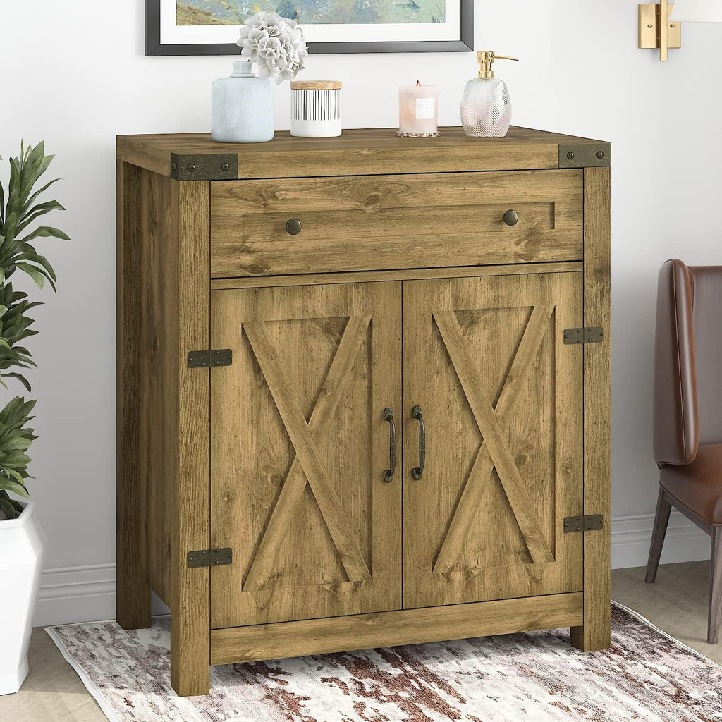32 Farmhouse Accent Cabinet with Drawer & Adjustable Shelves R964968
