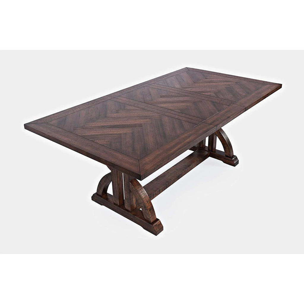 Distressed Acacia Herringbone Dining Table M75632