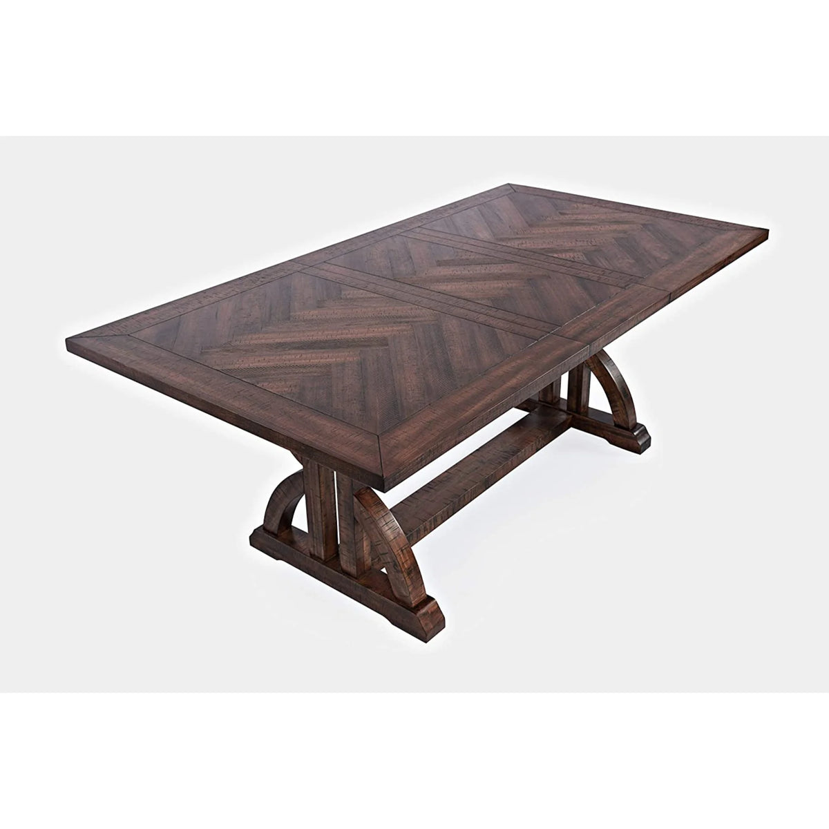Distressed Acacia Herringbone Dining Table M75632