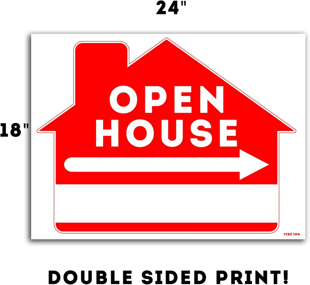 Open House Sign Kit with Tall Stands 24x18 Yard Sign Bundle 5 Pack of 2 I2783