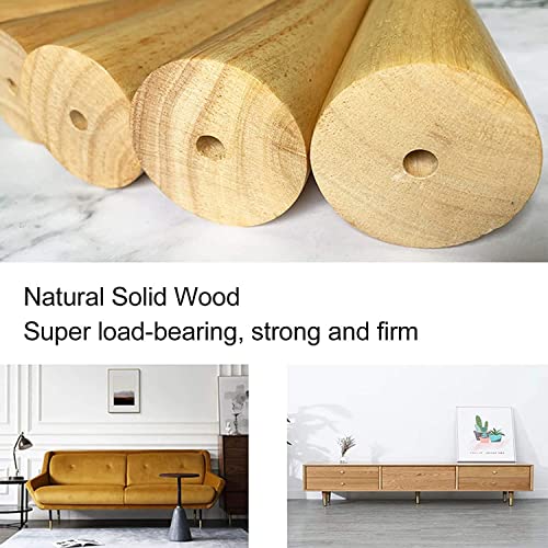 Set of 4 Solid Rubber Wood Table Legs Q41667