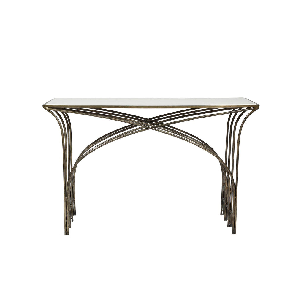 Gold and White Marble Console Table B5360