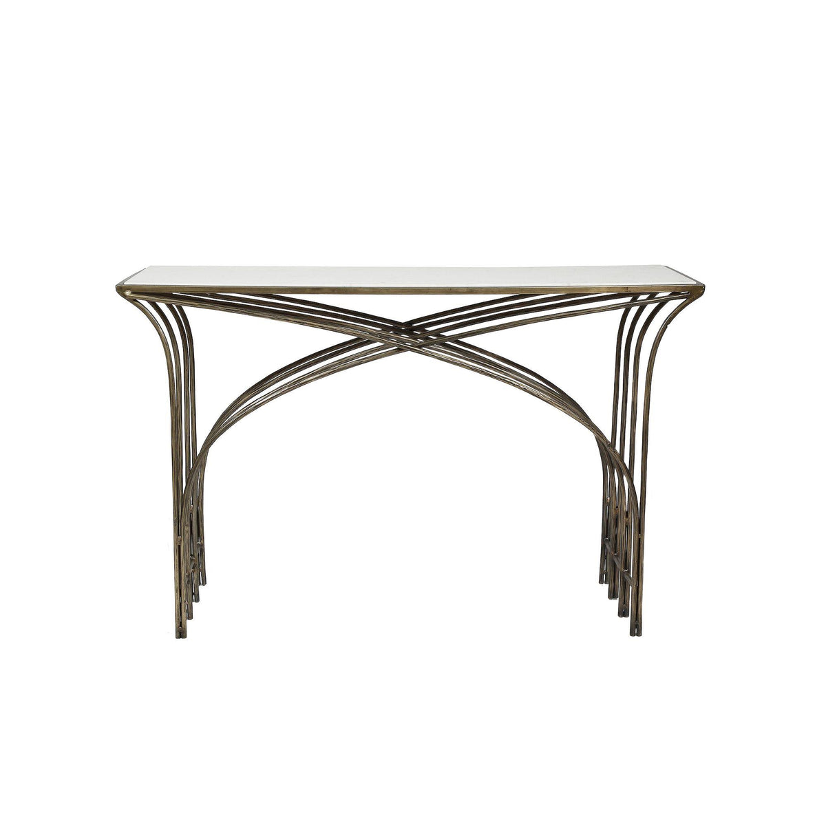 Gold and White Marble Console Table B5360