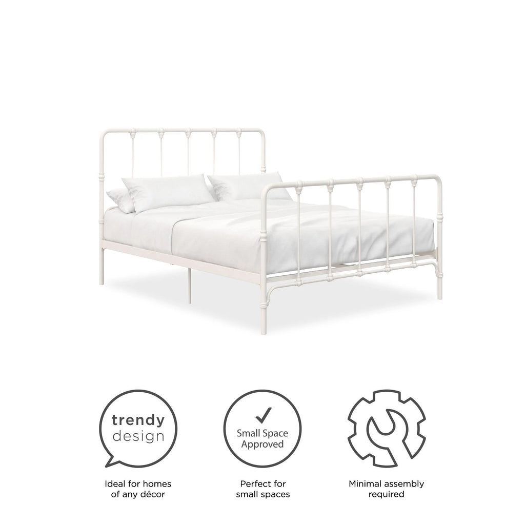 White Full Metal Bed L668