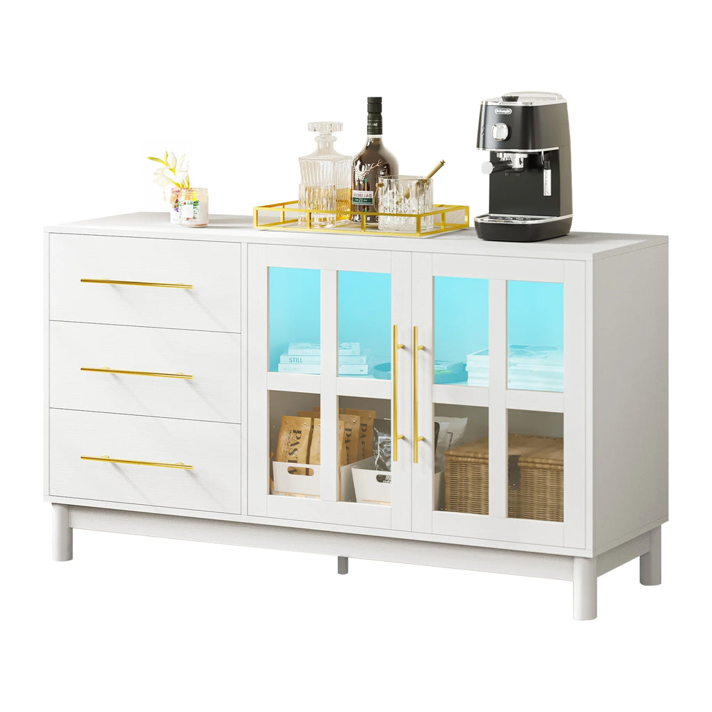 White Buffet Sideboard with 3 Drawers & 2 Door X9264