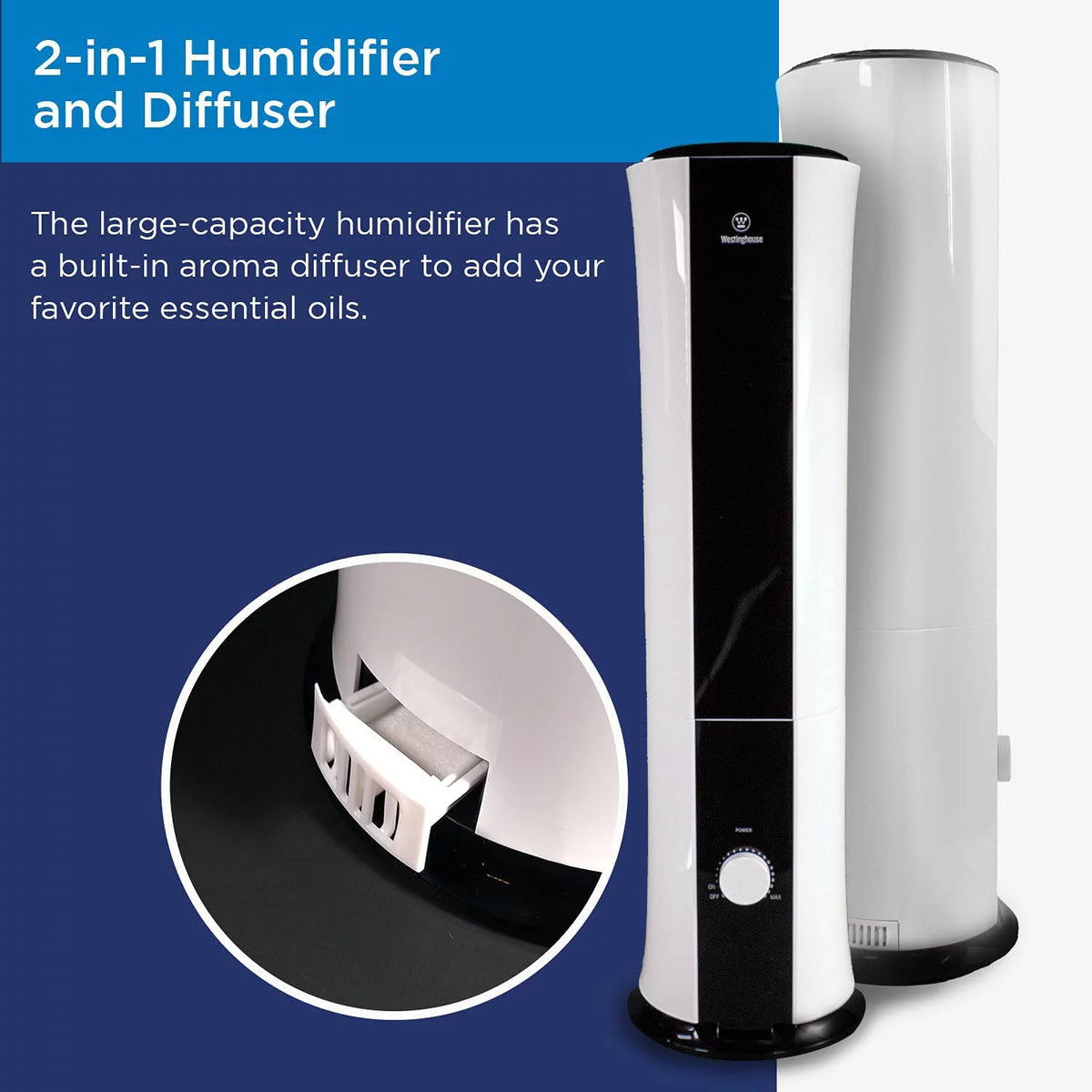 28-inch Ultrasonic Tower Humidifier and Essential Oil Diffuser Y9946