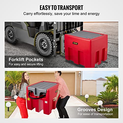 58 Gallon 10 GPM Diesel Fuel Tank with 12V Electric Transfer Pump and 13.1ft Rubber Hose Z79156