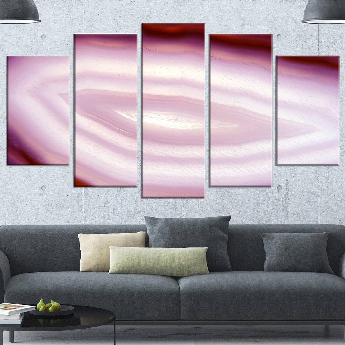 Pink Agate Geode Geological Crystals Canvas Artwork R807
