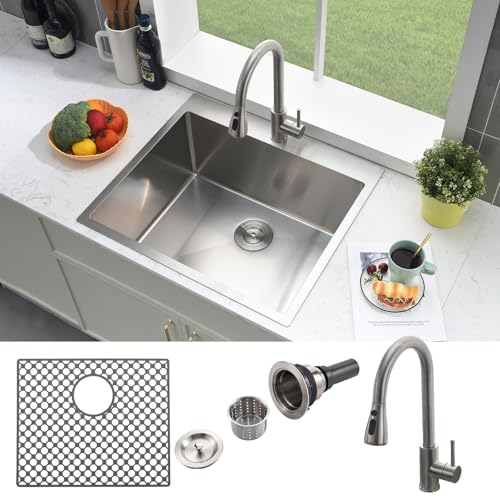 25 Inch Drop In Stainless Steel Laundry Sink with Faucet Z94237