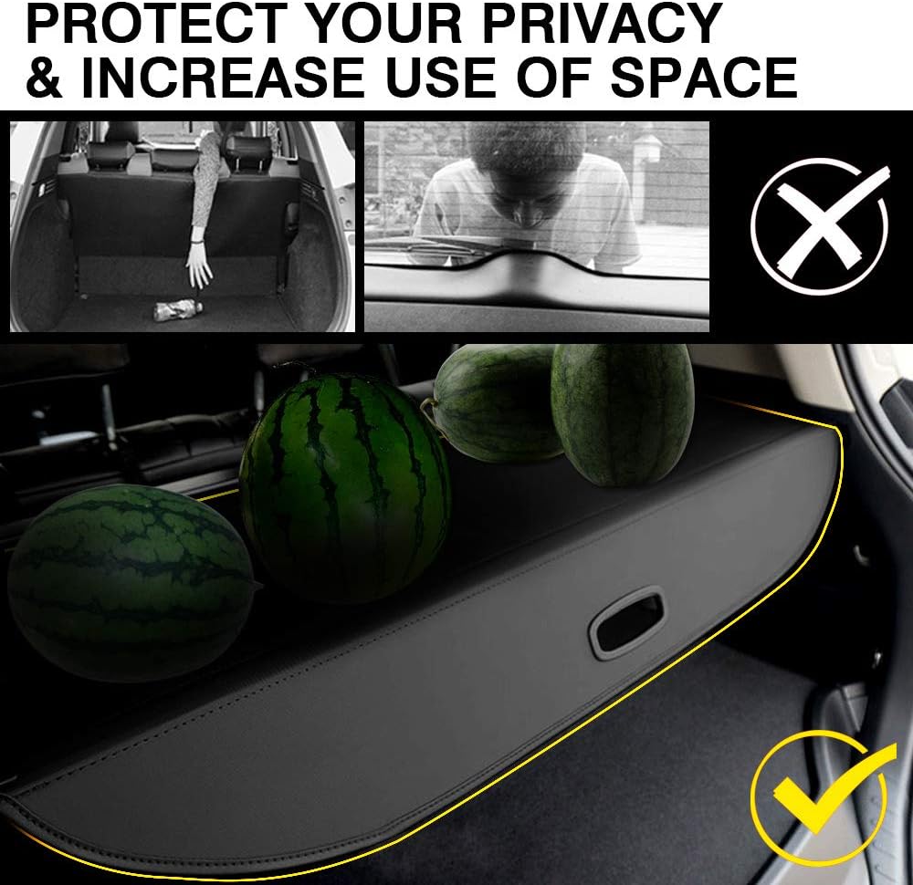Black Retractable Rear Trunk Cargo Cover Z3696