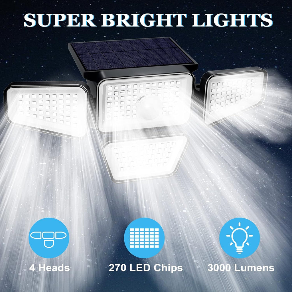 6 Pack Cold White 62 LED Solar Landscape Spotlights O3237