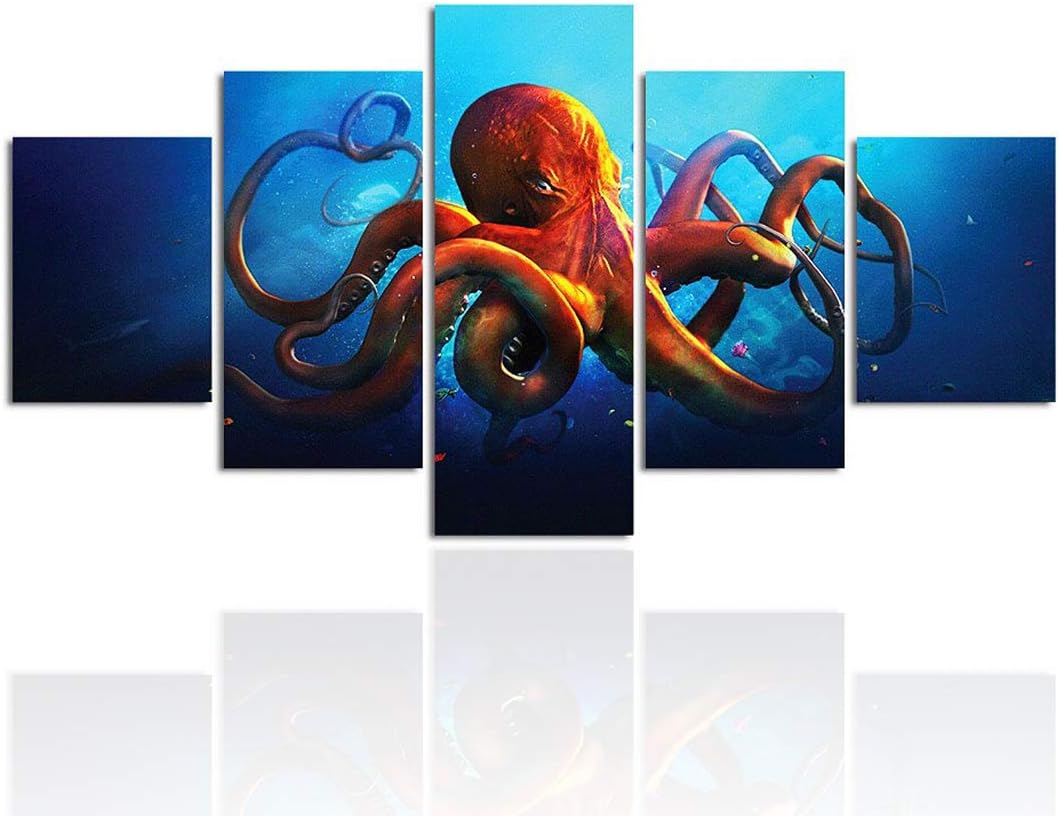5 Pieces Octopus Canvas Wall Art Print N268