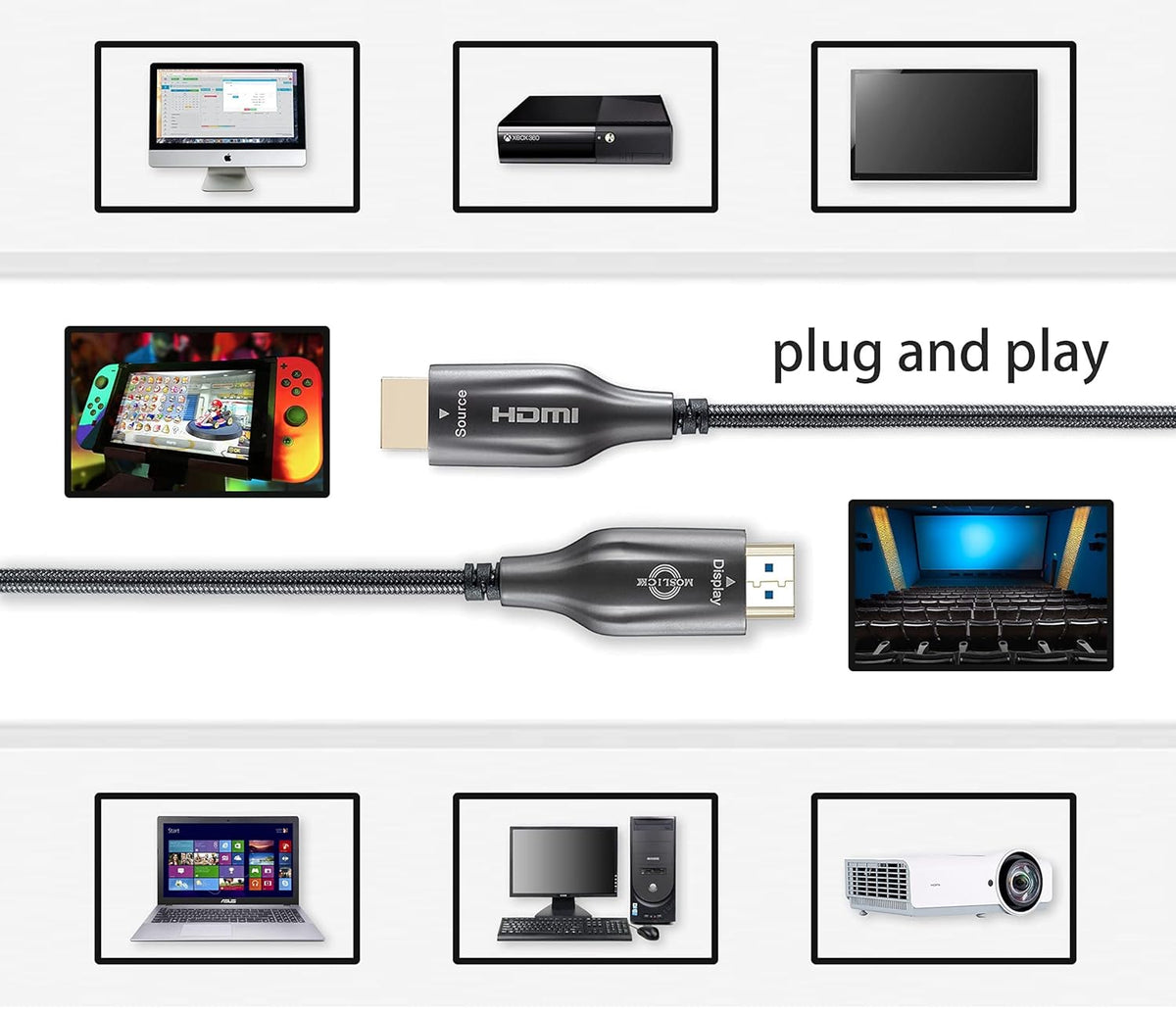 4K Fiber Optic HDMI Cable 30ft Q443716
