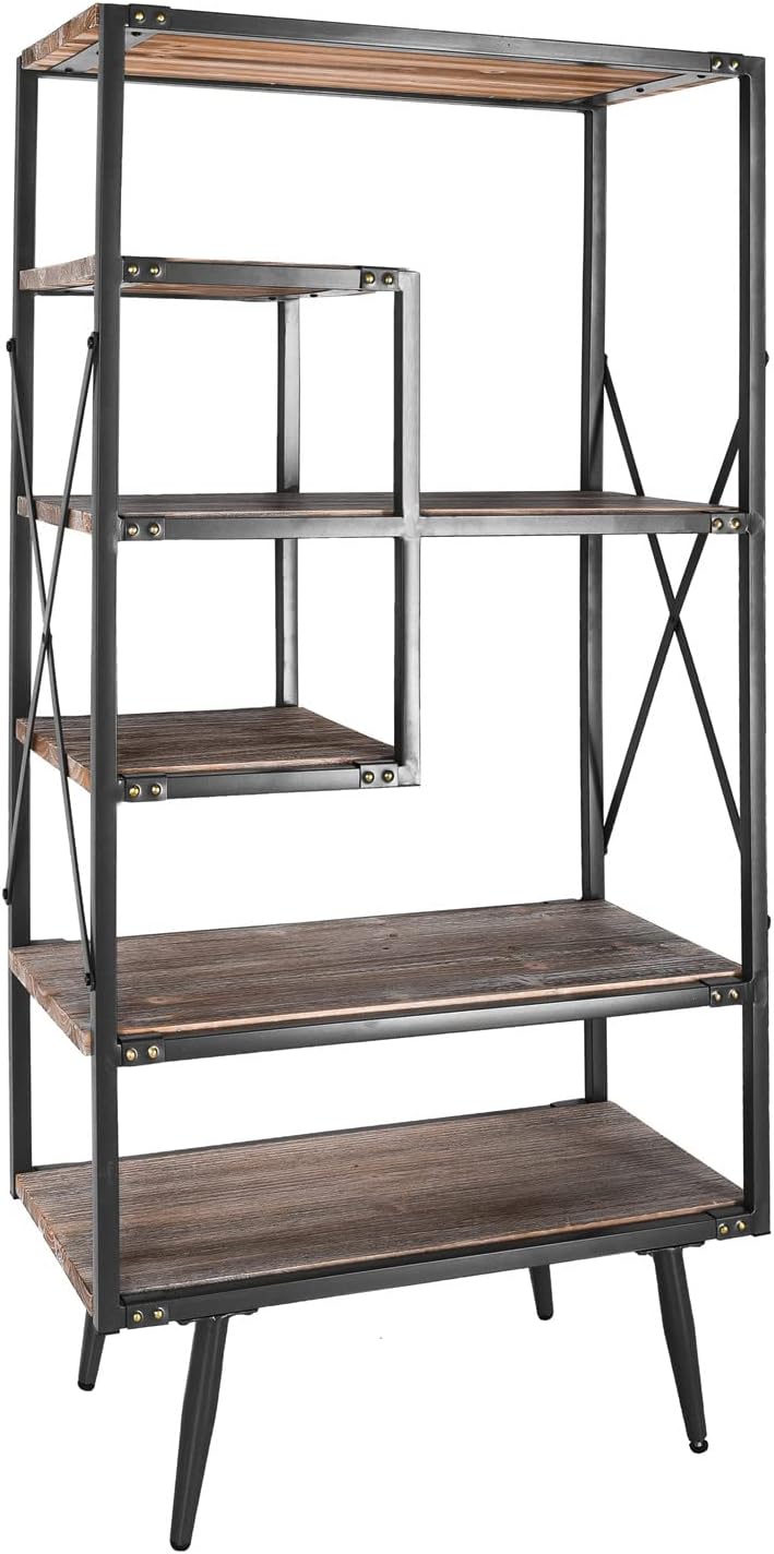 6 Tier Solid Wood Bookcase B7116
