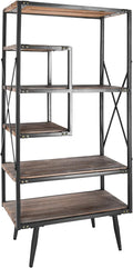 6 Tier Solid Wood Bookcase B7116