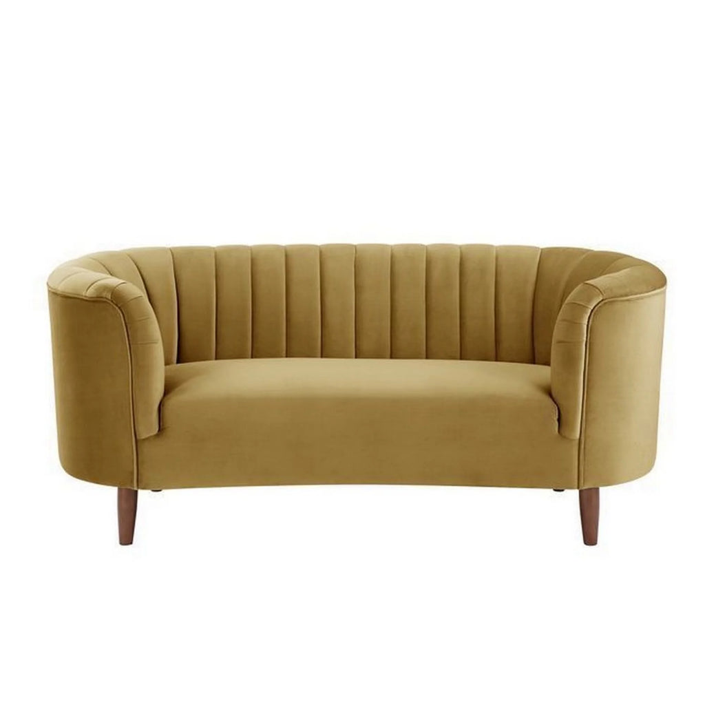 Yellow Channel Tufted Loveseat B432289