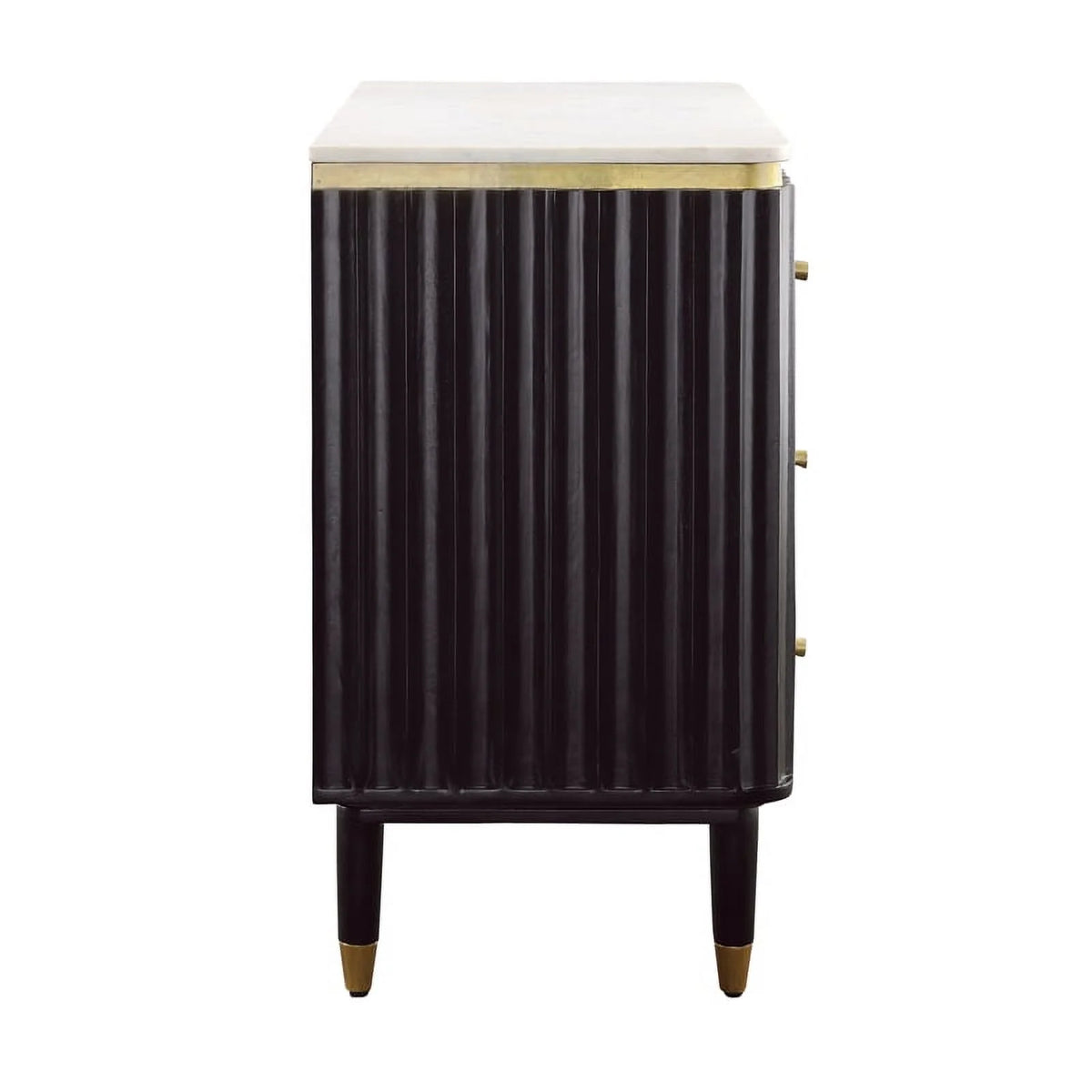 Black and Gold 3-Drawer Wood Chest V802