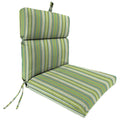 Green Stripe Rectangular Outdoor Chair Cushion with Ties B7034