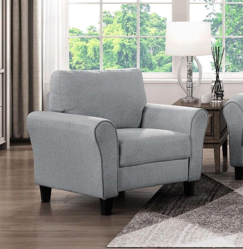 3pcs Sofa Set Dark Gray Textured Upholstered Sofa Loveseat Chair Y3598