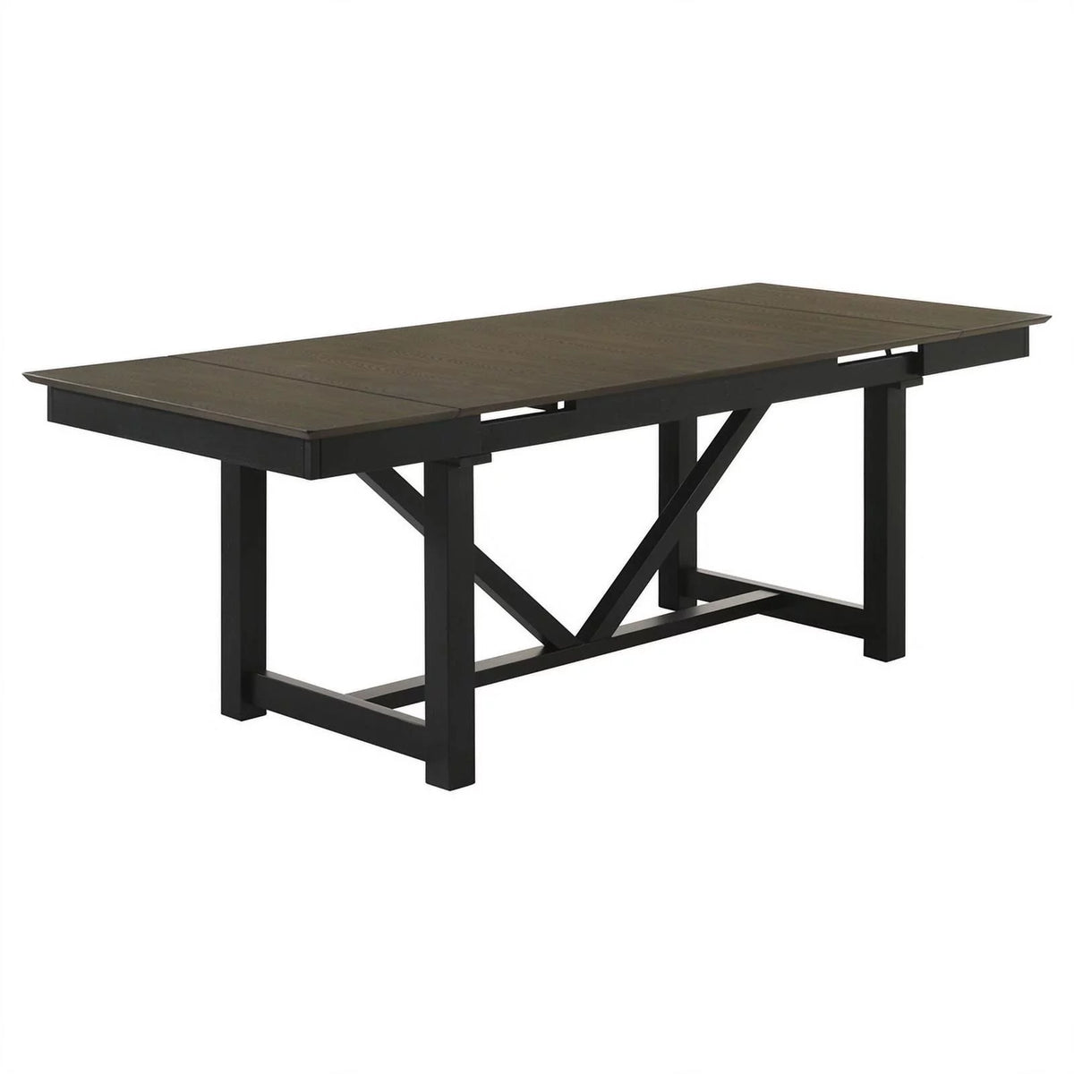 7 Piece Beige and Black Wood Rectangular Dining Table Set F997