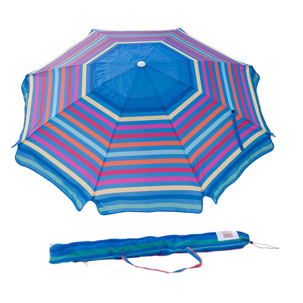 7 Feet Beach Umbrella with Sand Anchor and Carry Bag T39385