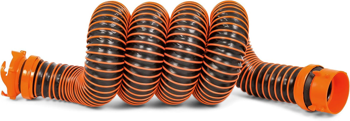 20ft RV Sewer Hose Kit with Swivel Fitting and Translucent Elbow J702