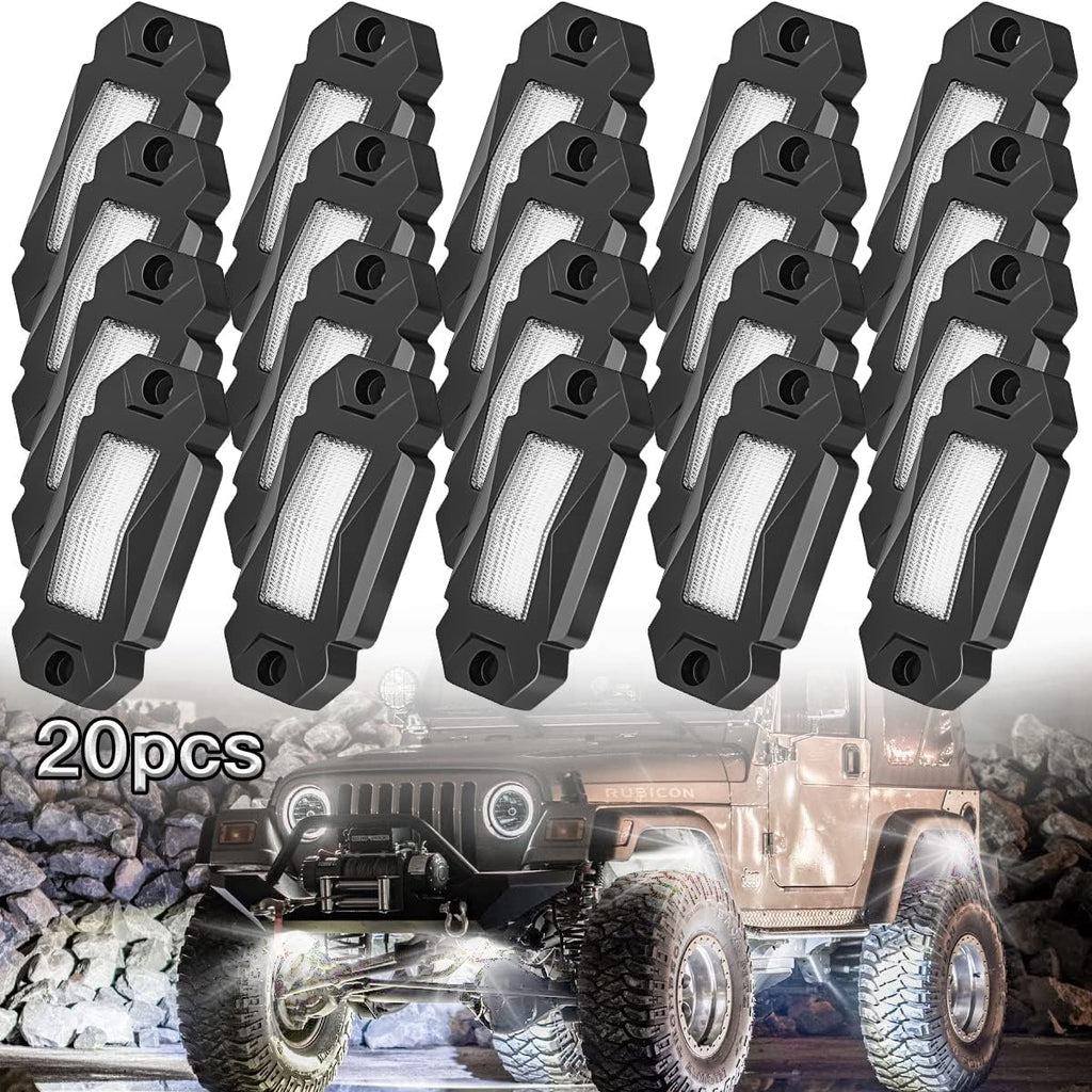 White 12PCS LED Rock Lights N476