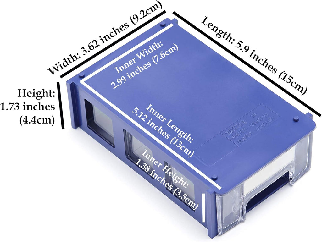 Blue Plastic Storage Drawers Set of 10 E86298
