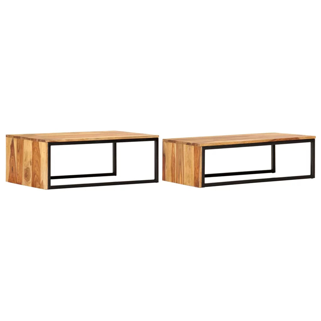 2 pcs Solid Sheesham Wood Nesting Tables E232