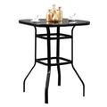 Black Wrought Iron Glass Bar Table Q7691