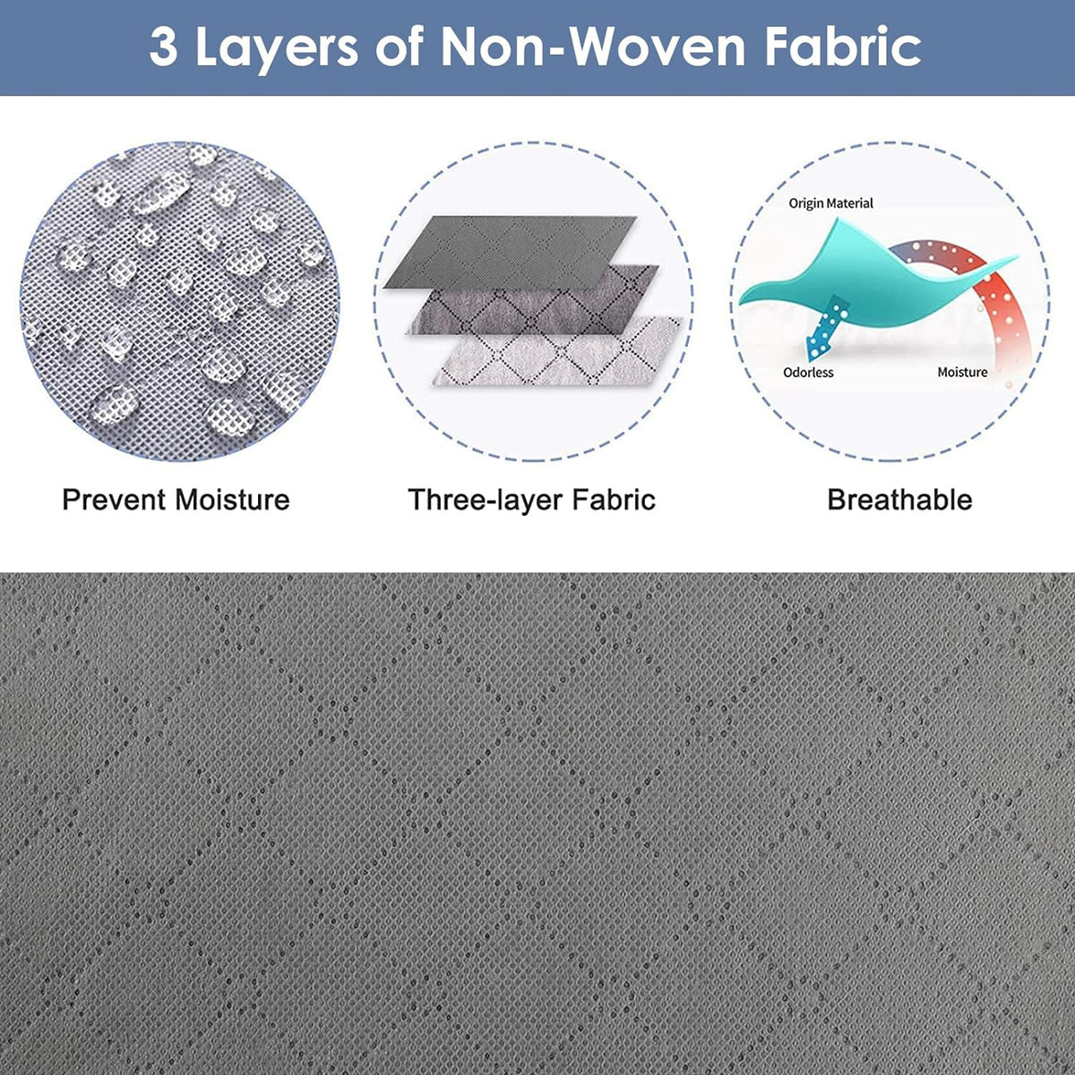 90L Under Bed Storage Bags 6 Pack Gray K589803