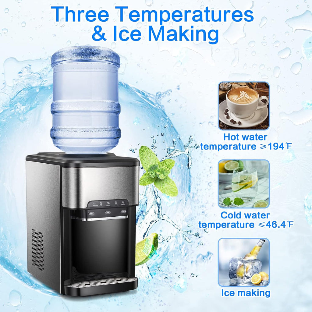 3-in-1 Top Loading Water Cooler Dispenser with Built-in Ice Maker D6599