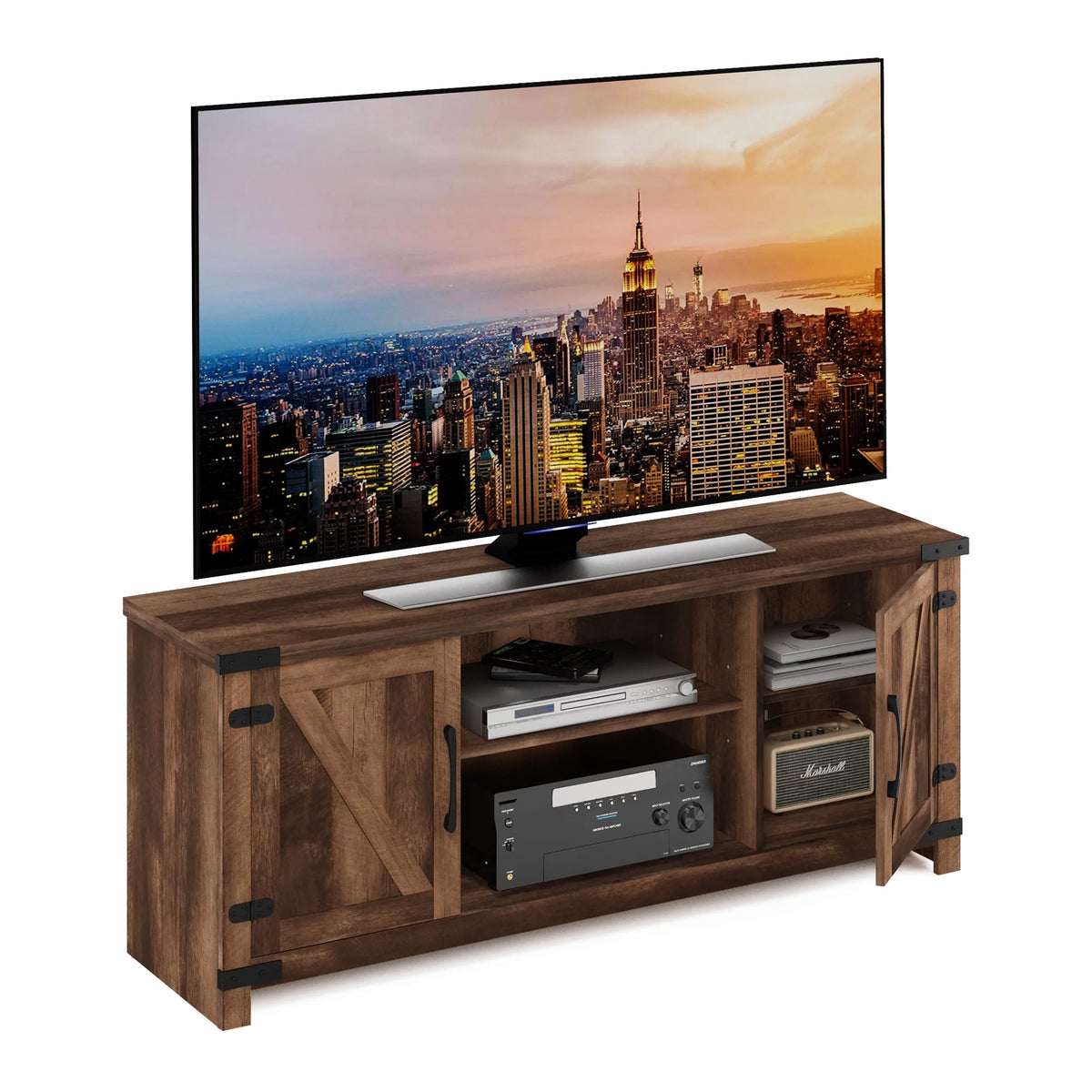 Farmhouse TV Cabinet with Barn Door up to 70 Inch Y9825