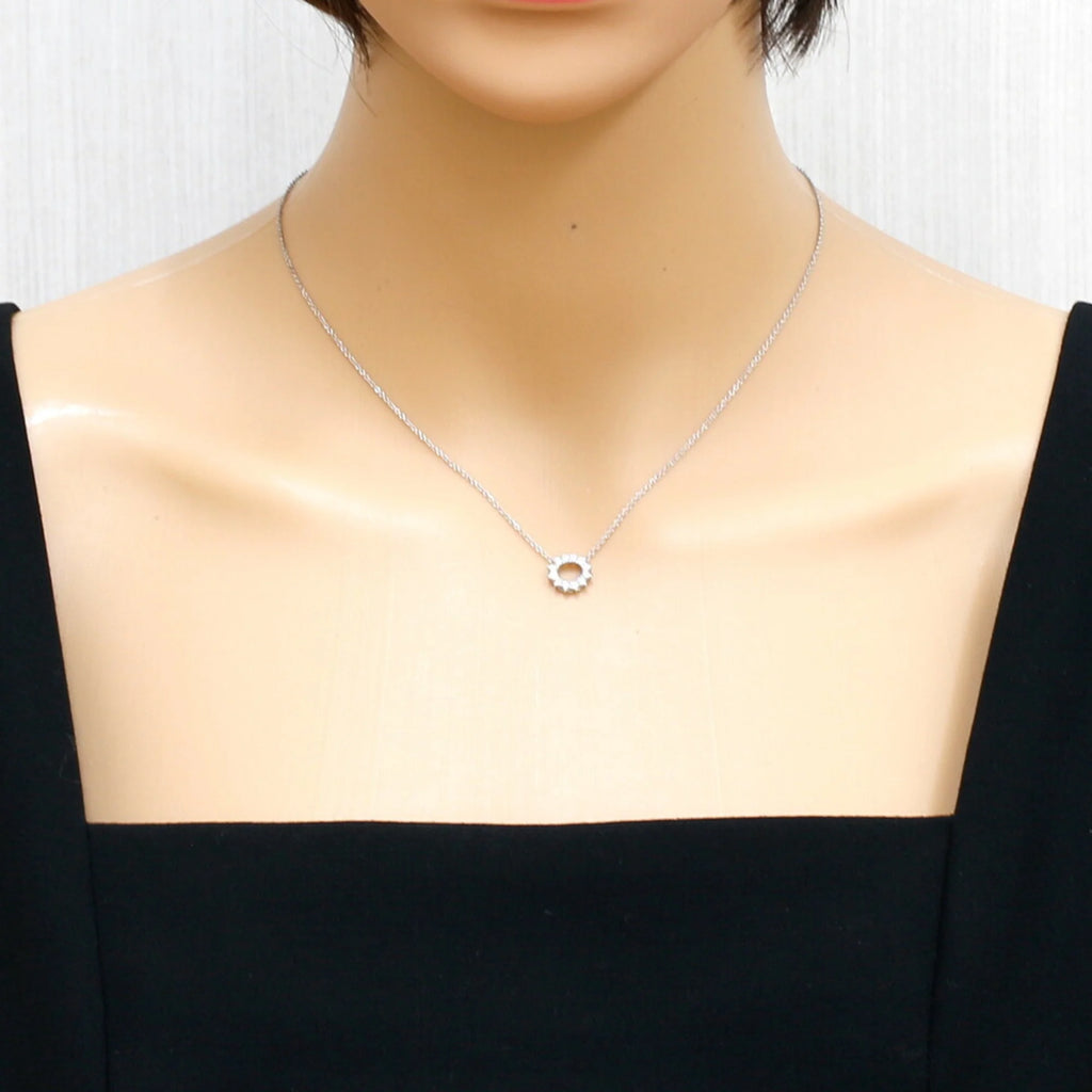 Tiffany Open Circle Diamond Necklace Pt950 Platinum M7502