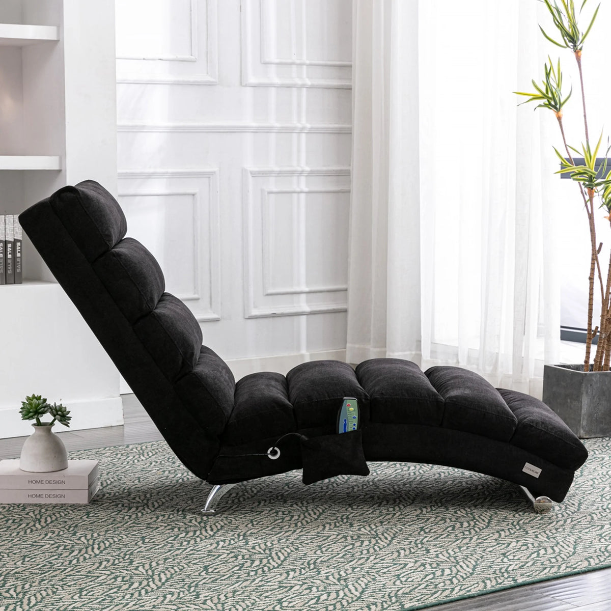 Black Linen Electric Massage Recliner Chair B5900