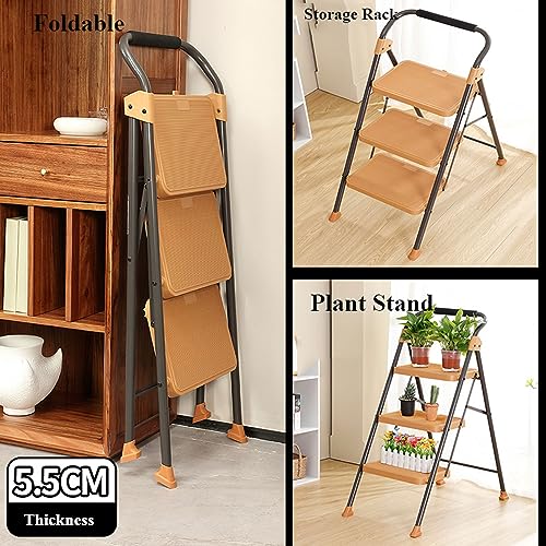 3 Step Folding Ladder with Non-Slip Pedals W91352