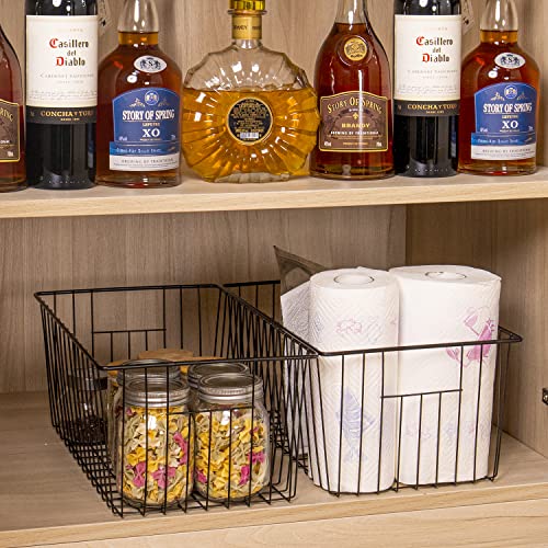 16 inch Upright Freezer Organizer Baskets, Black, Pack 3 Q90998