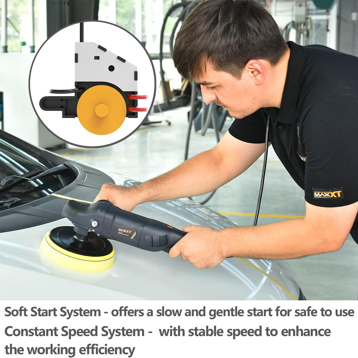7 Inch Car Polishing Machine with Woolen Fleece Hood I148067
