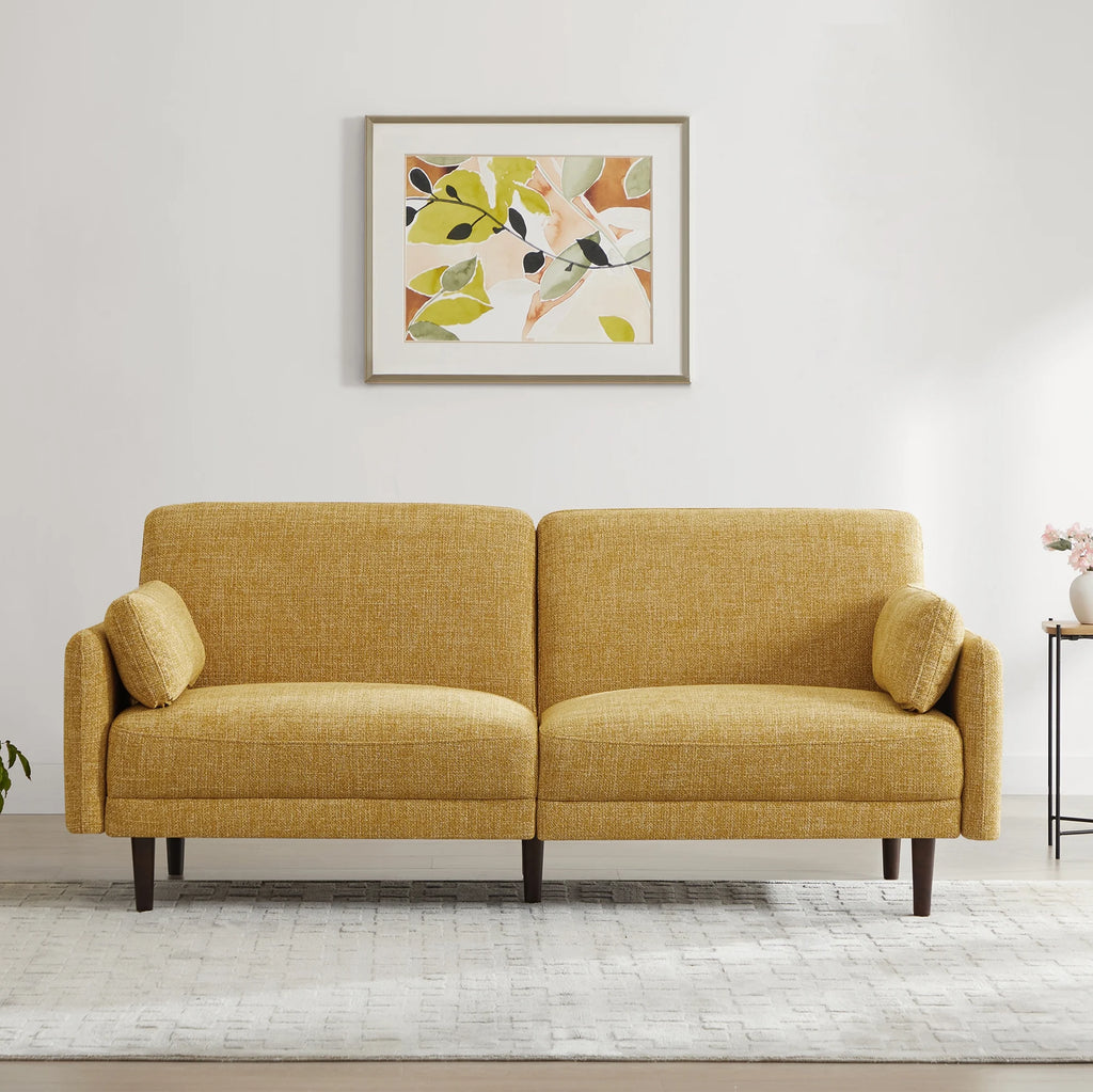 Mid-Century Modern Fabric Sofa with Solid Wood Leg T99598